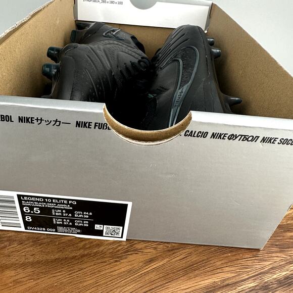Mens 6.5 / Womens 8 - Nike Tiempo Legend 10 Elite FG Black Soccer Cleats NEW - Picture 7 of 7